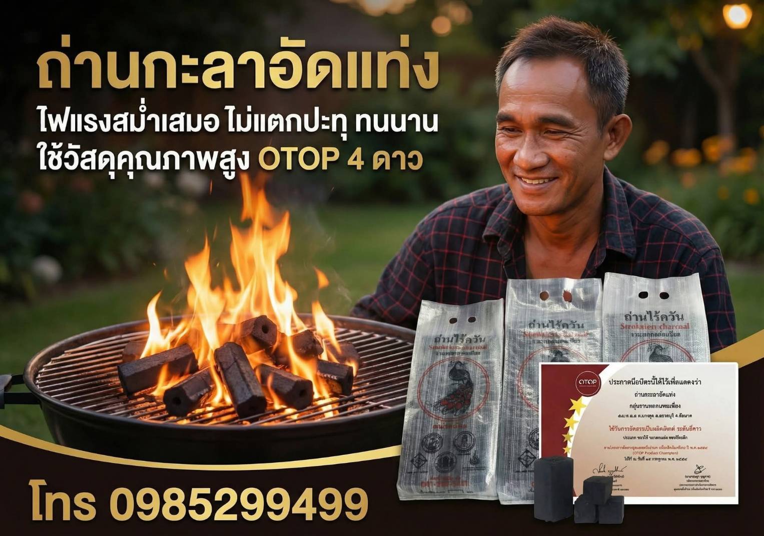 ถ่านกะลามะพร้าวอัดแท่ง
